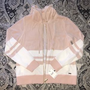Calvin Klein pink peach sweat suit jacket NWT
